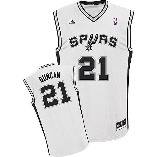  NBA San Antonio Spurs 21 Tim Duncan New Revolution 30 Swingman Home White Jersey